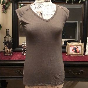 100% linen tank with beading